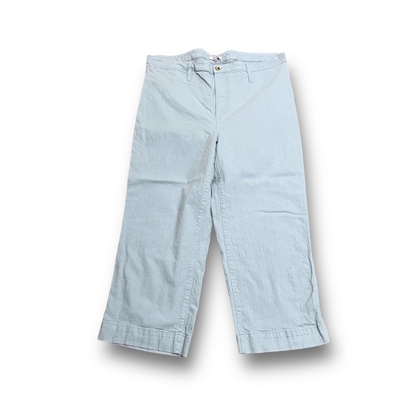 MADEWELL Light Blue Lightweight Chambray Crop Wide Leg Pants Size 36T / 42x26.5 - Picture 1 of 7